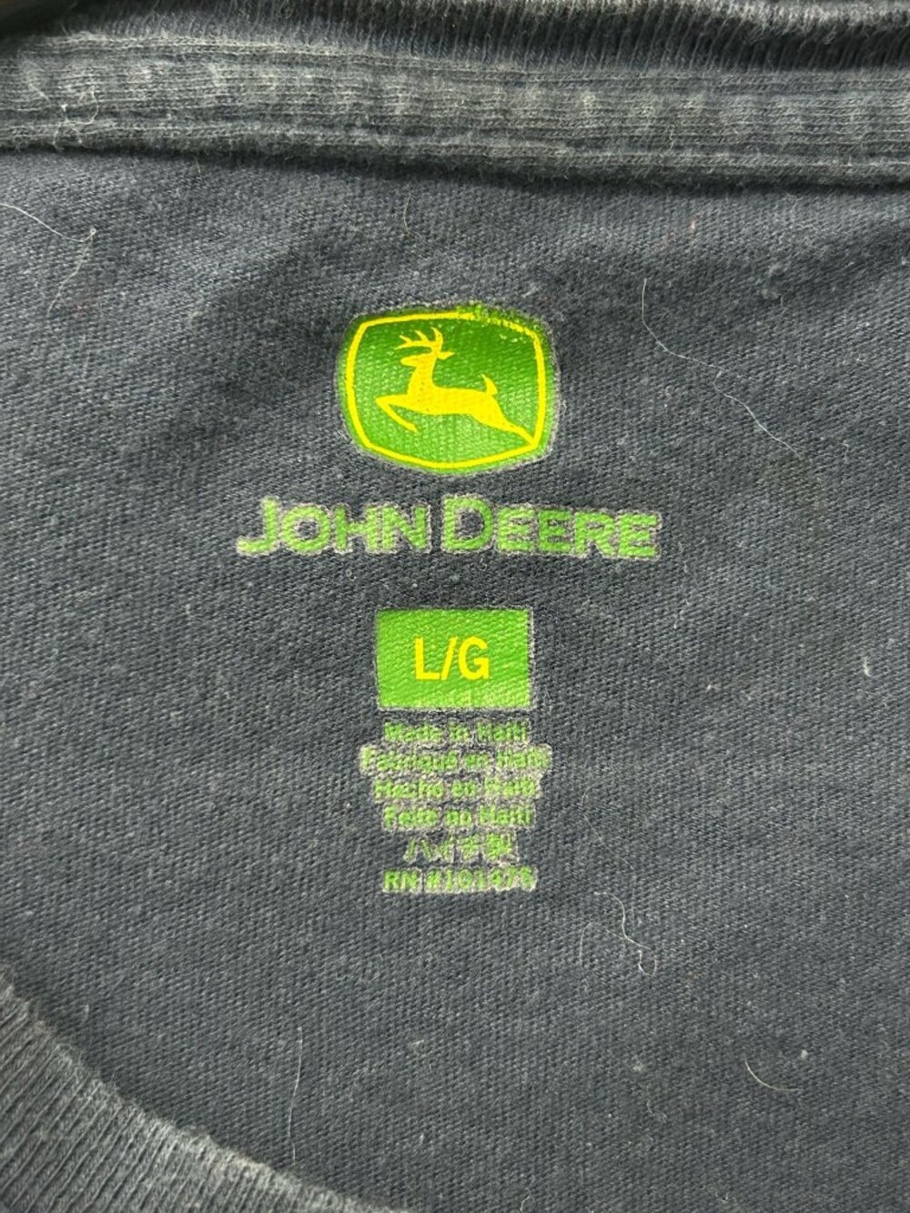 John Deere Large Navy T-Shirt Floral Antler Graphic Cotton Cottagecore Pastoral - Picture 6 of 10